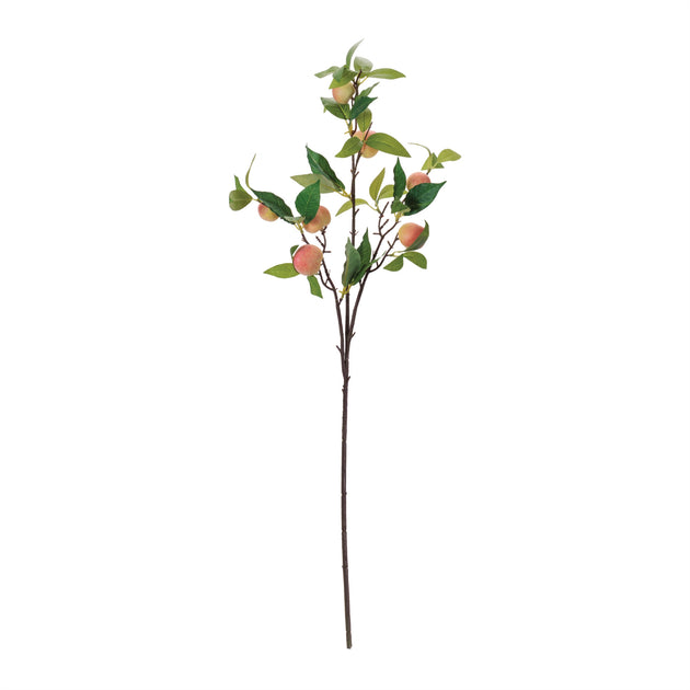 Hivvago Peach Fruit Foliage Branch Pink 87.6cm 3