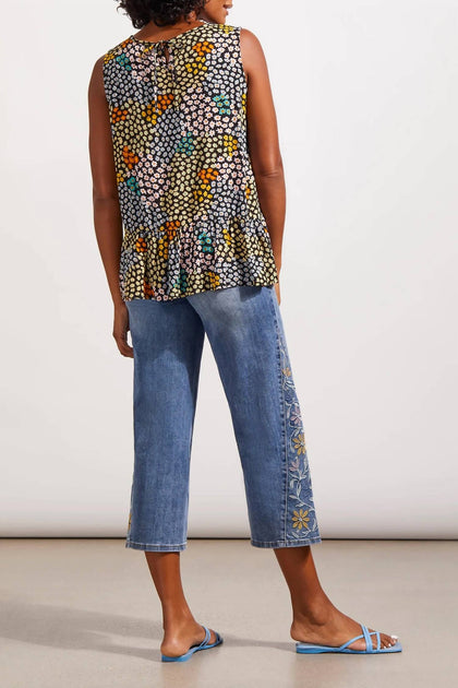 Tribal Audrey Wide Crop Jeans Blue US 2 4