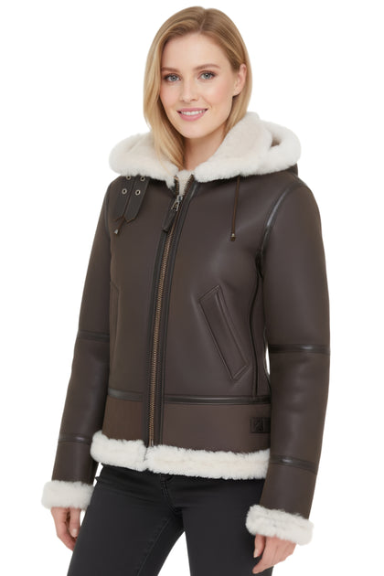 Infinity Orford Brown Sheepskin B3 Flying Jacket Size US 6 2