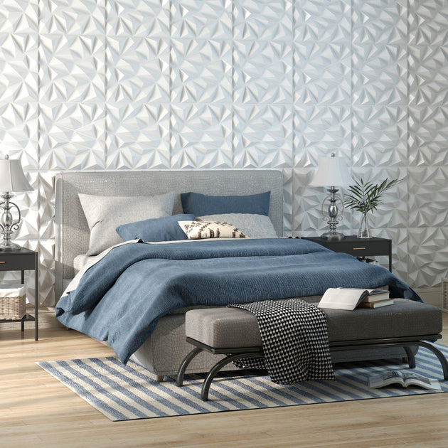 Hivvago 3D Wall Panels White 20-Pack 3