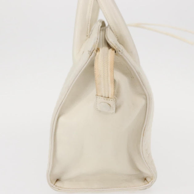 Bally Vintage Quilted Leather Handbag White Small 5