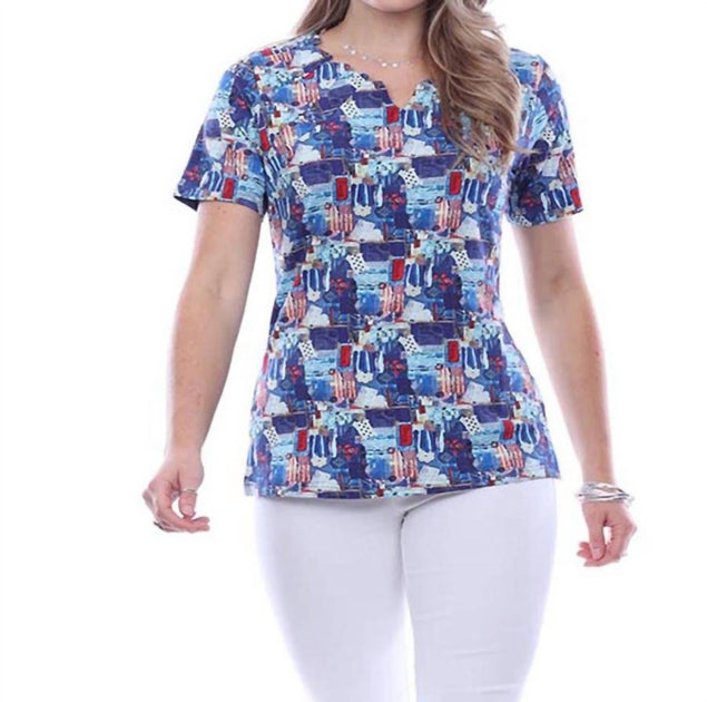 Parsley & Sage Casey Zig Zag Oberteil Multi Plus Size 1X 2