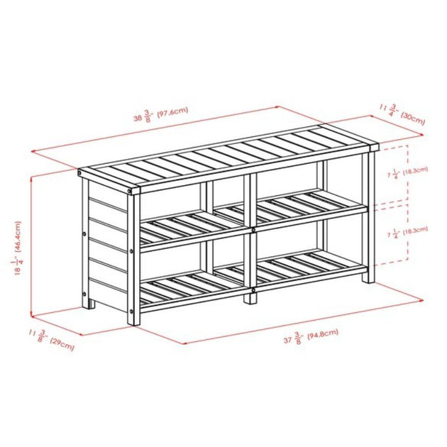 Hivvago Bench 2-Tier Shoe Storage Teak 4