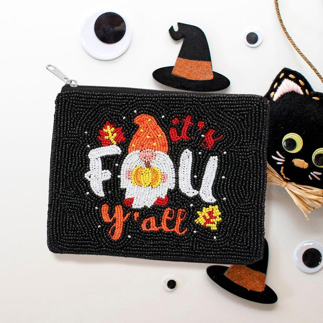 FASHNZFAB Message Seed Beaded Mini Pouch Bag Multi One Size 2