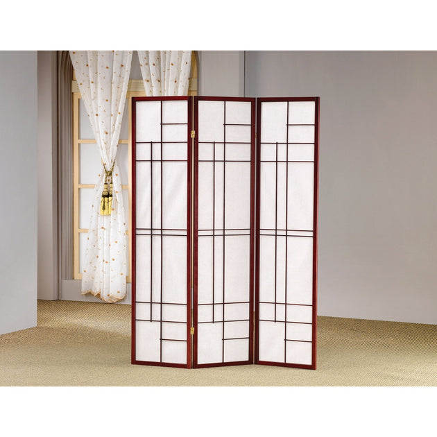 Hivvago Classic 3 Panel Wooden Folding Screen Brown 2