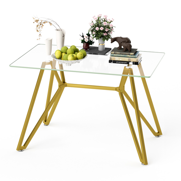 Streamdale 47,3" Rechteckiger Glastisch - Gold 2