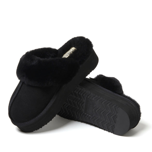 Fireside by Dearfoams Melton Platform Scuff Slipper Pink US 6 5