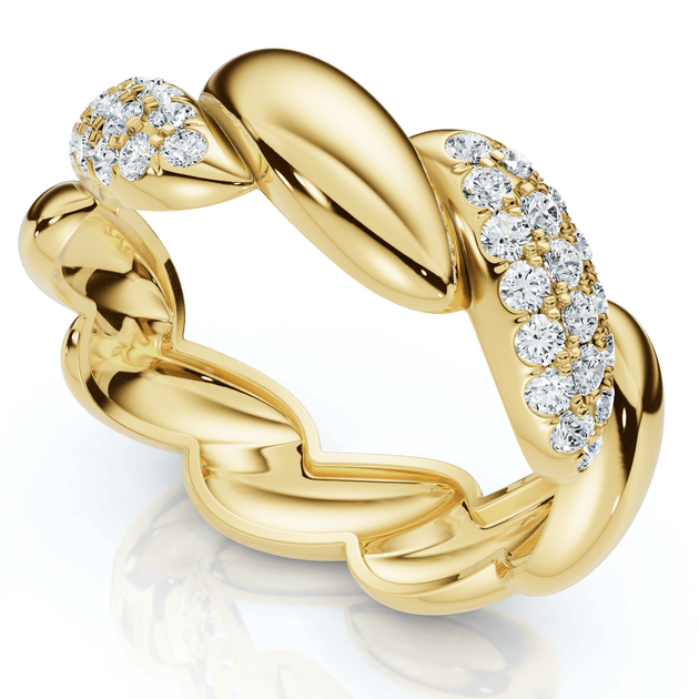 Pompeii3 Stackable Diamond Rope Anniversary Ring 14k Gold US 6 2