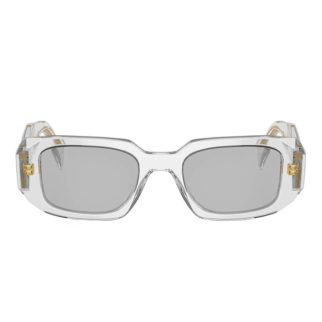 Prada PR 17WS Rectangle Sunglasses Transparent Grey 49mm 3