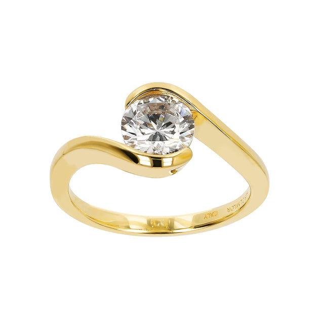 Autentica Solitaire Ring Silver US 6 2