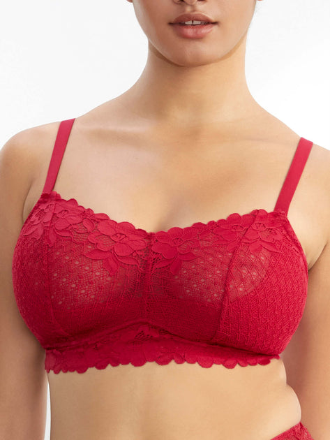 Bare The Essential Lace Curvy Bralette Fire Blue 36DDD 2