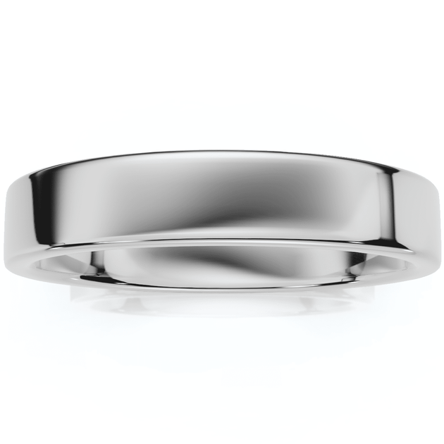 Pompeii3 Flat Wedding Band White Gold US 4.5 4