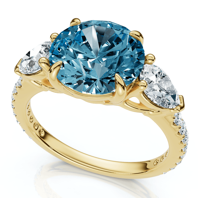 Pompeii3 3.5 Ct Blue Lab Grown Diamond Engagement Ring 14k Gold US 5 2