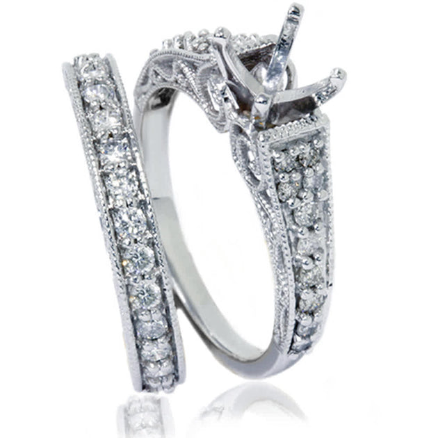 Pompeii3 Vintage Diamond Ring White Gold US 8.5 2