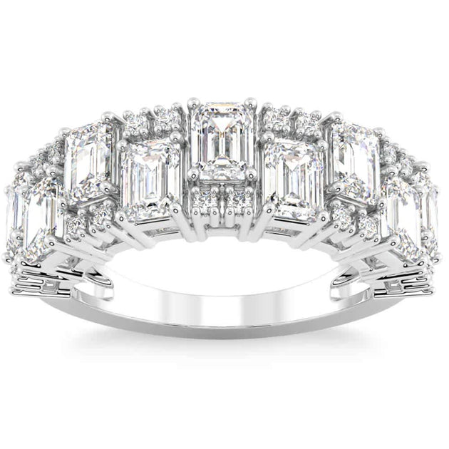 Pompeii3 Bague de Mariage 3Ct Émeraude 14k Or Taille 7.5 3