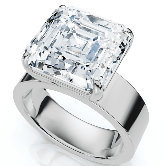 Pompeii3 8Ct Asscher Cut Diamond Cigar Band Ring US 9 6