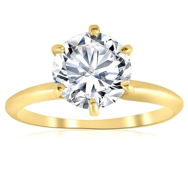 Pompeii3 Solitaire Engagement Ring Yellow Gold US 6.5 2