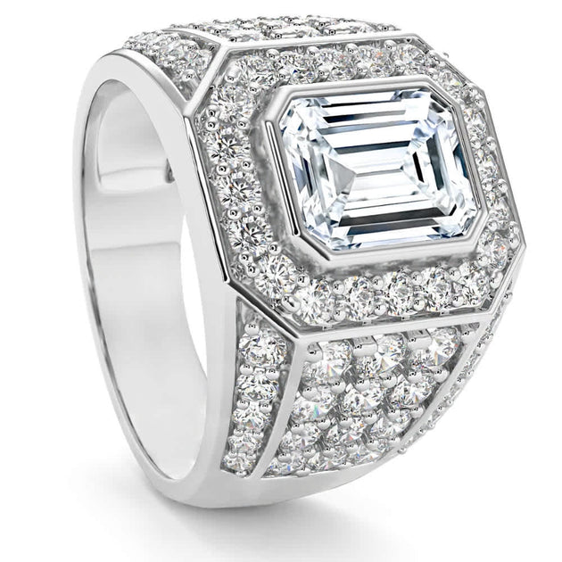 Bague Homme Émeraude Diamant 3Ct Pompeii3 Multi US 11 6