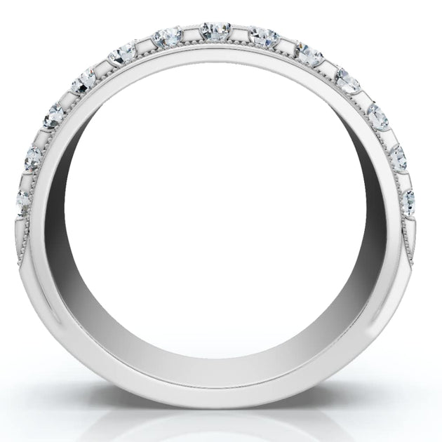 Pompeii3 Men's Diamond Double Row Wedding Ring Gold US 12 3