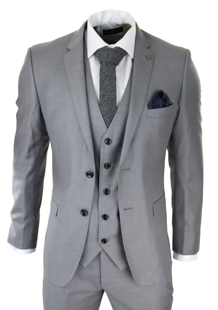 Paul Andrew Charles 3 Piece Plain Suit Grey US 44 Regular 2