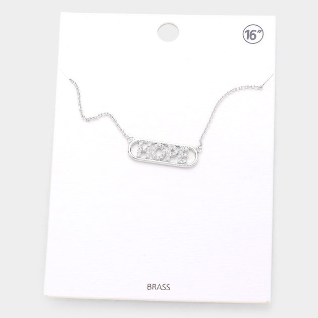 FASHNZFAB Hope Brass Pendant Necklace Silver 5