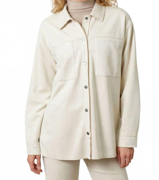 mystree Suede Shacket Beige Small 2