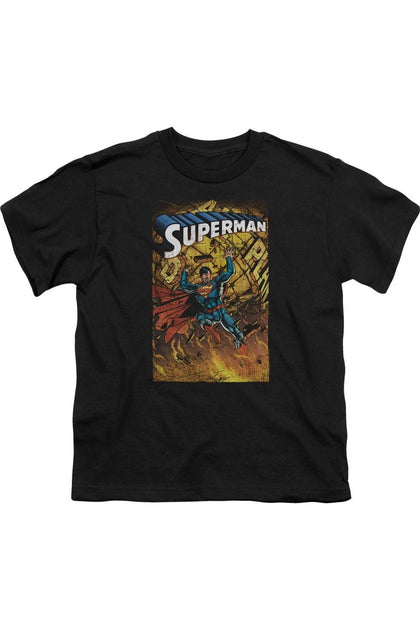 Gildan Superman One Short Sleeve Youth Tee Black Large 2