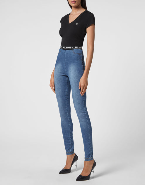 Philipp Plein Denim Super High Waist Legging Multi 27 4