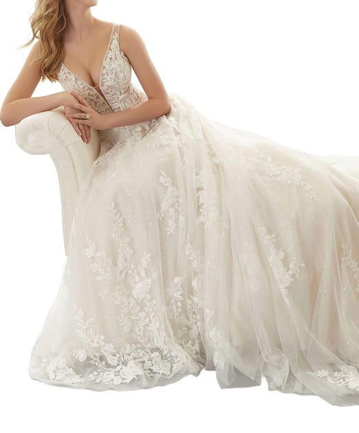 MoriLee Ana Wedding Dress Beige US 12 4