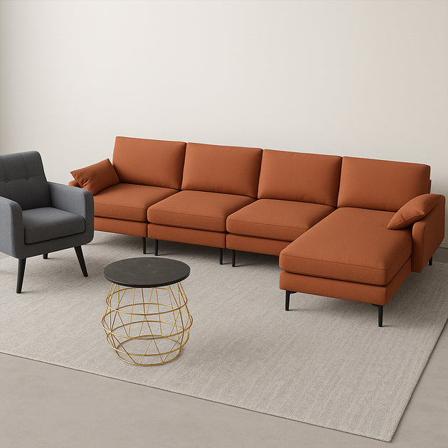 Hivvago 3-Piece Living Room Set Gray/Rust Red 2