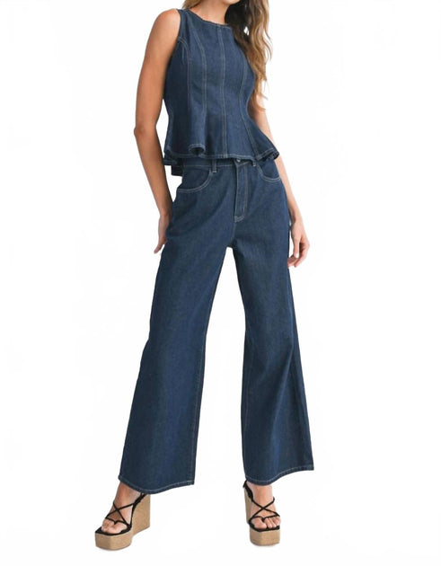 MABLE Wide Leg Denim Jean Blue Small 2