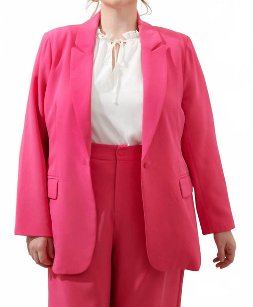 Sugarlips Chelsea Blazer Pink Plus Size 2X 2