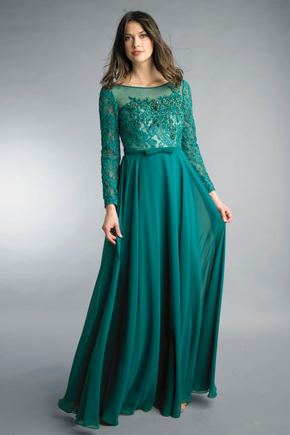 BASIX BLACK LABEL Long Sleeve Evening Gown Blue US 4 2