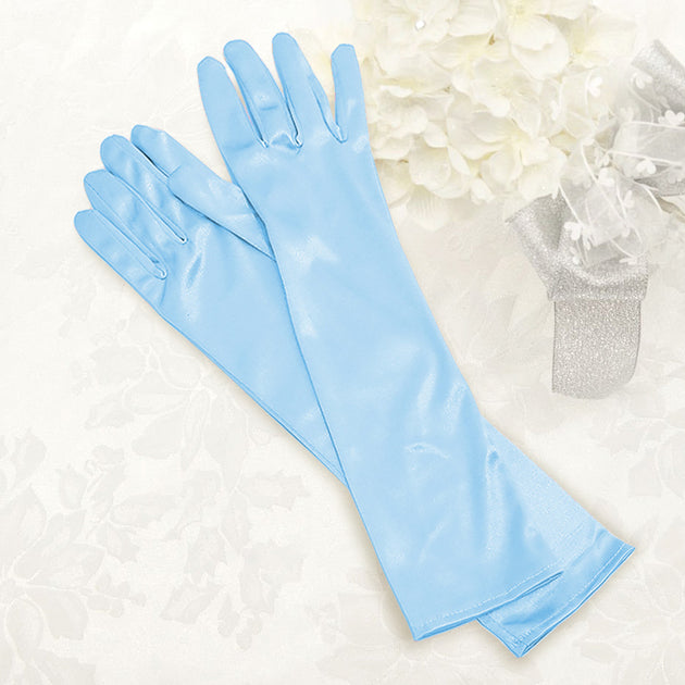 FASHNZFAB Satin Gloves Yellow 40cm 2