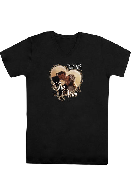 Gildan Princess Bride Tru Wuv V-Neck T-Shirt Black Medium 2
