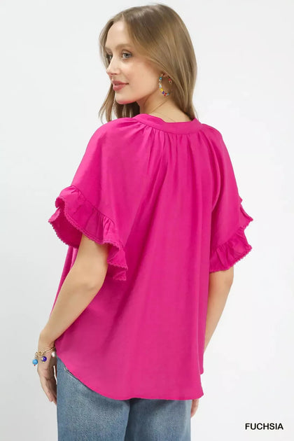 TRUEDAMES Flutter Blouse Pink Medium 4