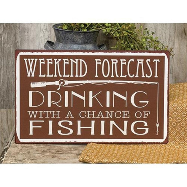 Hivvago Weekend Forecast Drinking Metal Sign 2