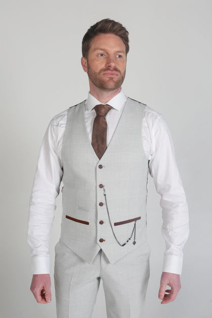 Paul Andrew Mark Waistcoat White US 34 2