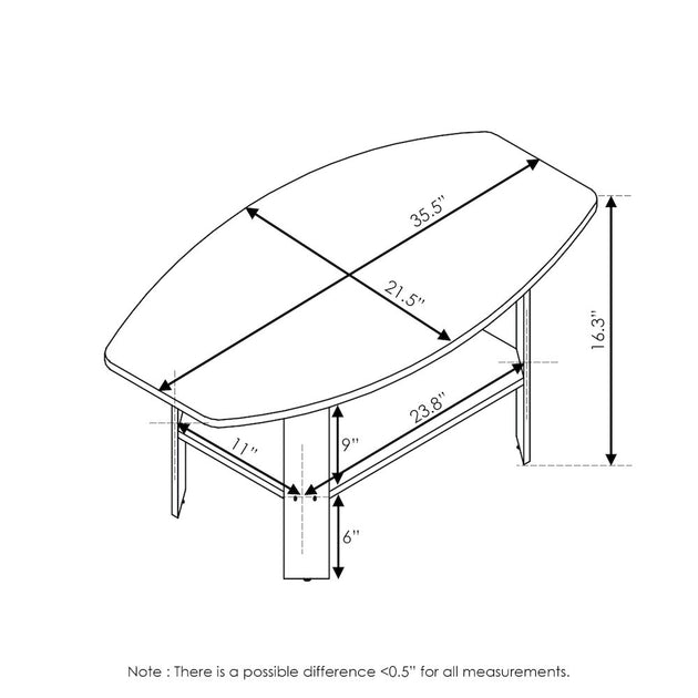 Furinno Simple Design Coffee Table Dark Walnut 3