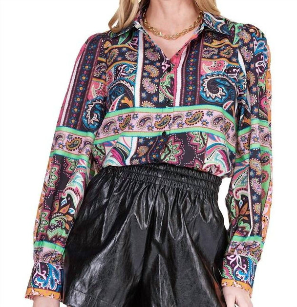 Joy Joy Puff Sleeve Blouse Multi Small 3