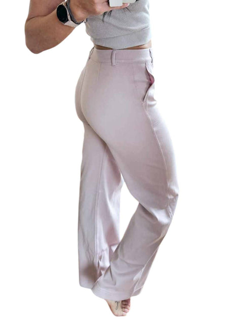 RAE MODE Triple Stretch Cotton Twill Wide Leg Trousers Purple Medium 3