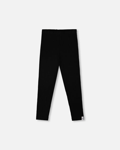 Deux par Deux Full-Length Rib Leggings Black US 6 2