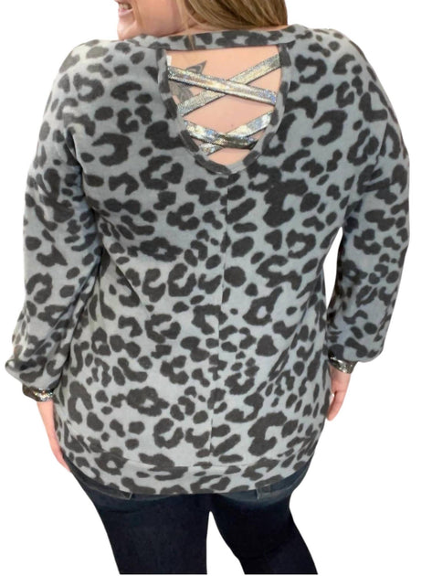 honeyme Leopard Cross Back Pull Beige Small 3