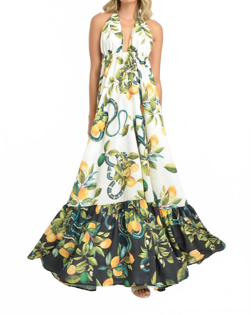 Steffany Milano Citrus Blossom Maxi Dress Multi Small 2
