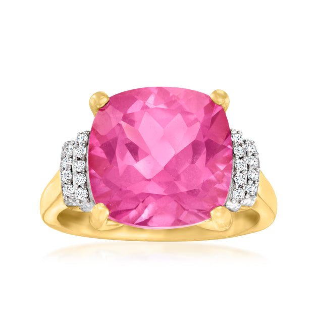 Ross-Simons Pink Topaz Ring Yellow Gold US 7 2