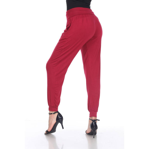 White Mark Women's Harem Pants Pink XLarge 4