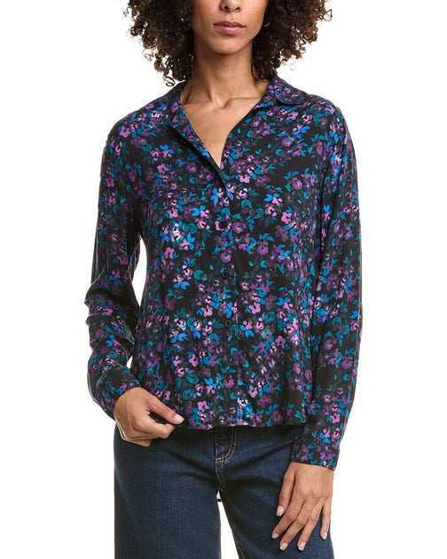 Bella Dahl Classic Button Down Blouse Green Small 2