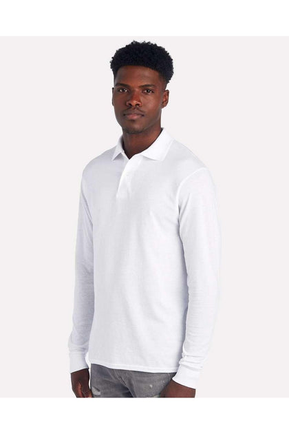 JERZEES Dri-Power Polo Long Sleeve White Small 3