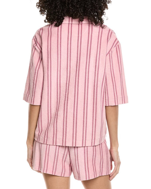 Faherty Cabana Terry Camp Shirt Pink Medium 3