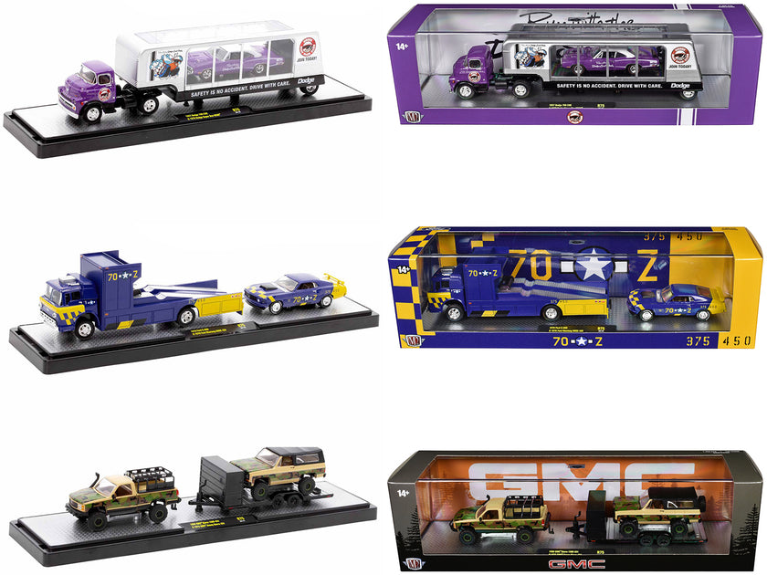 M2 Machines Auto Haulers Ensemble de 3 Camions Release 75 1/64 4